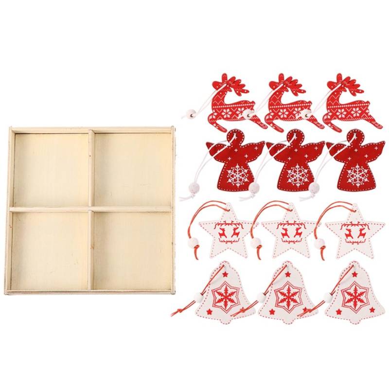 Weihnachtsanhänger aus Holz Christbaumschmuck Hängeetikett Anhänger Geschenke für Zuhause Weihnachts-Bastelarbeiten Deko von Joom DACH