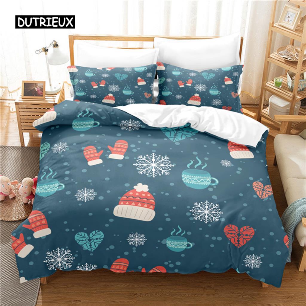 Weihnachtsatmosphäre Bettwäscheset Bettbezugset 3D-Bettwäsche Digitaldruck Bettwäsche Queen-Size-Bettset Modedesign EU single(135x200cm) von Joom DACH