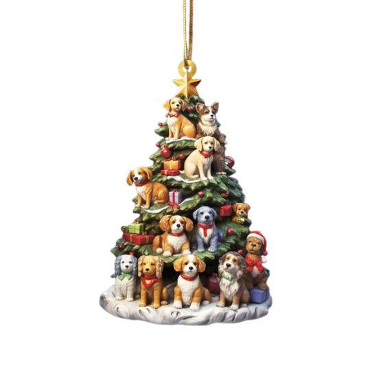 Weihnachtsbaum-Anhänger, Acryl, Baumform, Buch, Gurke, Ornament, Weihnachtsbaum, hängende Dekoration für den Innen- und Außenbereich, Winterdekoration von Joom DACH