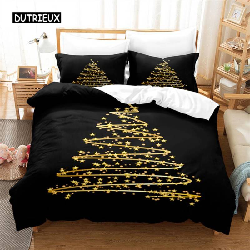 Weihnachtsbaum Bettwäsche Set Bettbezug Set 3D Bettwäsche Digitaldruck Bettwäsche Queen Size Bettwäsche Set Modedesign EU single(135x200cm) von Joom DACH