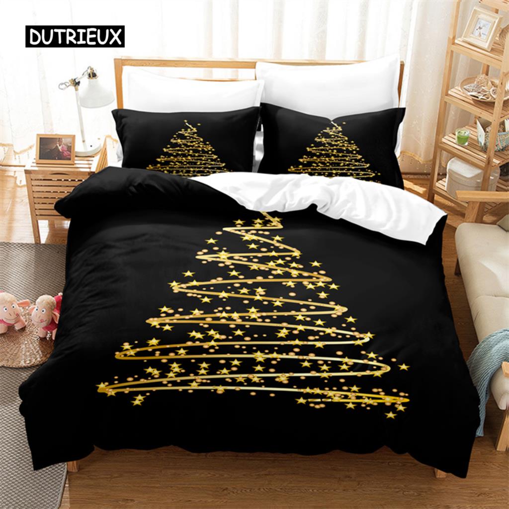 Weihnachtsbaum Bettwäsche Set Bettbezug Set 3D Bettwäsche Digitaldruck Bettwäsche Queen Size Bettwäsche Set Modedesign EU single(135x200cm) von Joom DACH