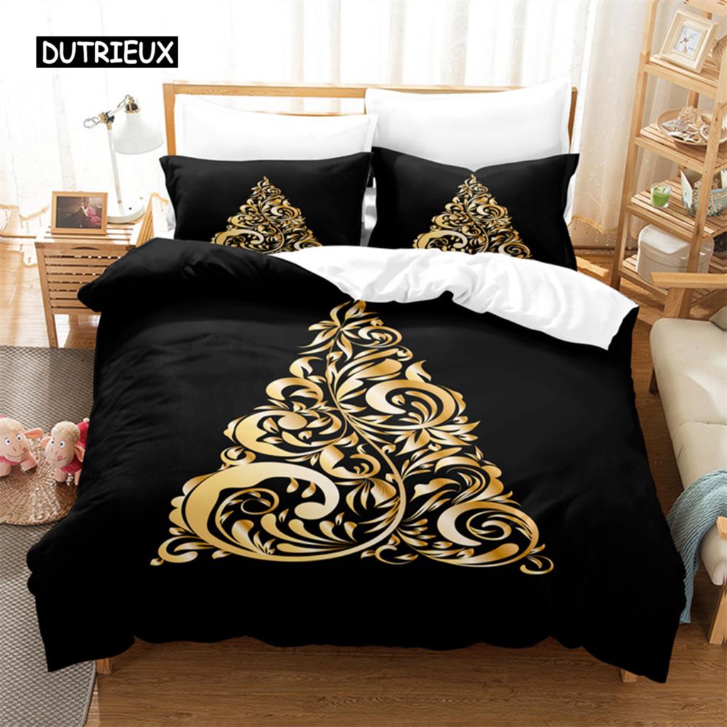 Weihnachtsbaum Bettwäsche Set Bettbezug Set 3D Bettwäsche Digitaldruck Bettwäsche Queen Size Bettwäsche Set Modedesign EU single(135x200cm) von Joom DACH