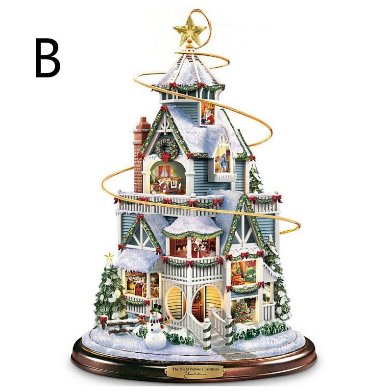 Weihnachtsbaum-Spieluhr, Schneemann, Fensterglas-Dekoration, wasserdichter PVC-Aufkleber, Weihnachten, Winter, Neujahr, Dekoration as the picture von Joom DACH