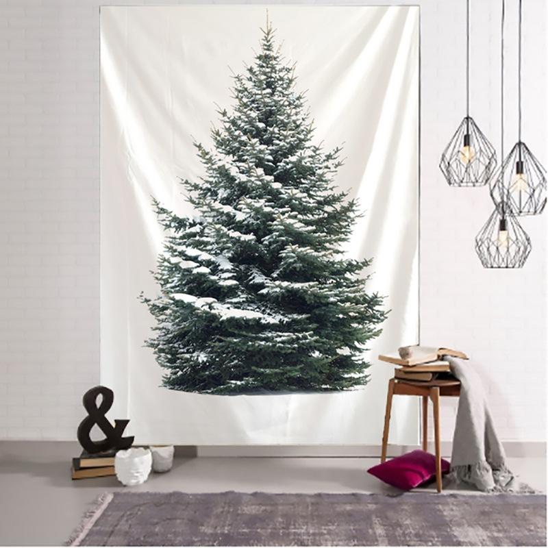 Weihnachtsbaum hängende Stoffdekoration, kleiner frischer Weihnachtshintergrund, Wanddecke, Wandtuch, einfacher Wandteppich, große Größe 230x180cm von Joom DACH
