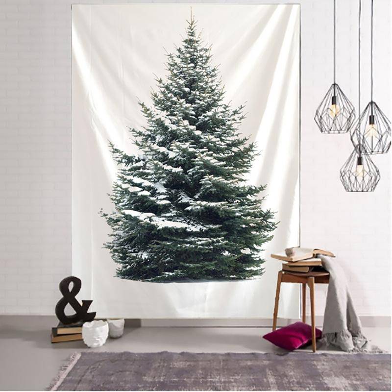 Weihnachtsbaum hängende Stoffdekoration, kleiner frischer Weihnachtshintergrund, Wanddecke, Wandtuch, einfacher Wandteppich, große Größe 230x180cm von Joom DACH