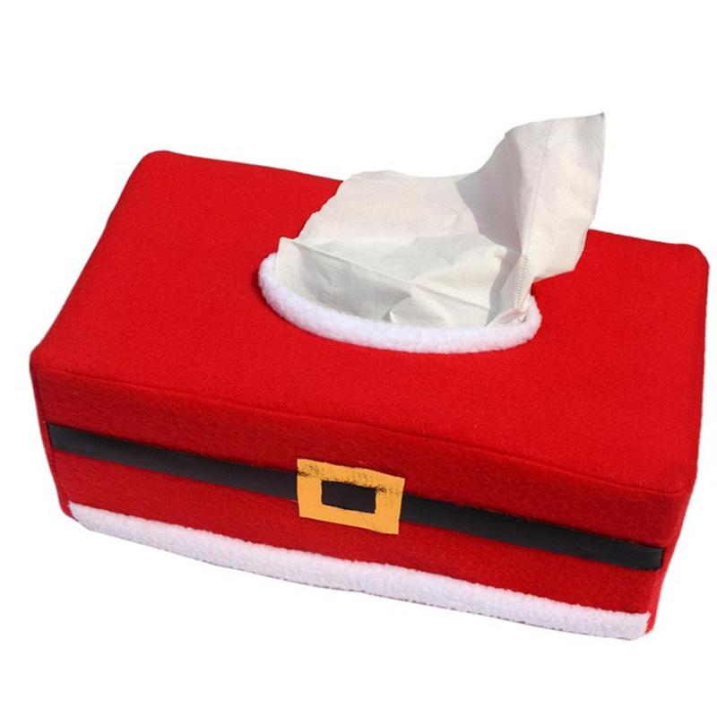 Weihnachtsbedarf Rote Gürtelschnalle Taschentuchbox, Feiertags-Serviettenset Tischweihnachtsdekoration, Haushalts-Restaurant-Atmosphärenartefakt rot von Joom DACH