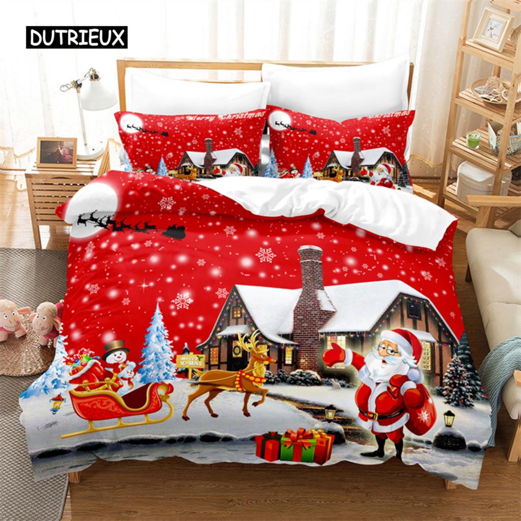 Weihnachtsbettwäscheset Bettbezugset 3D-Bettwäsche Digitaldruck Bettwäsche Queen Size Bettset Modedesign EU single(135x200cm) von Joom DACH