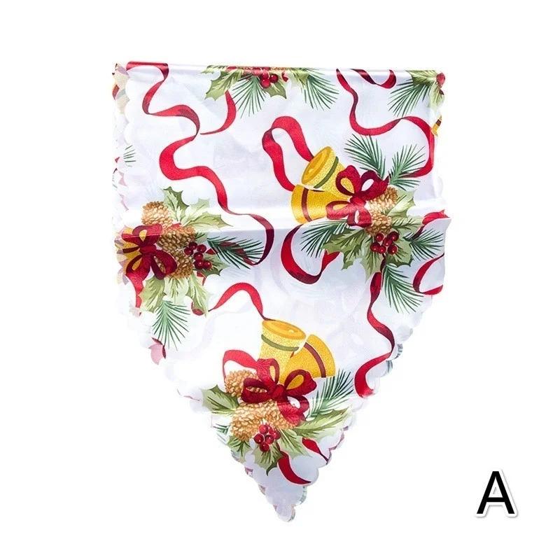 Weihnachtsdekor-Tischdecke, bedruckt, bestickt, Weihnachten, 35 x 180 cm, Tischläufer, Tischfahne für die Neujahrsdekoration zu Hause A von Joom DACH