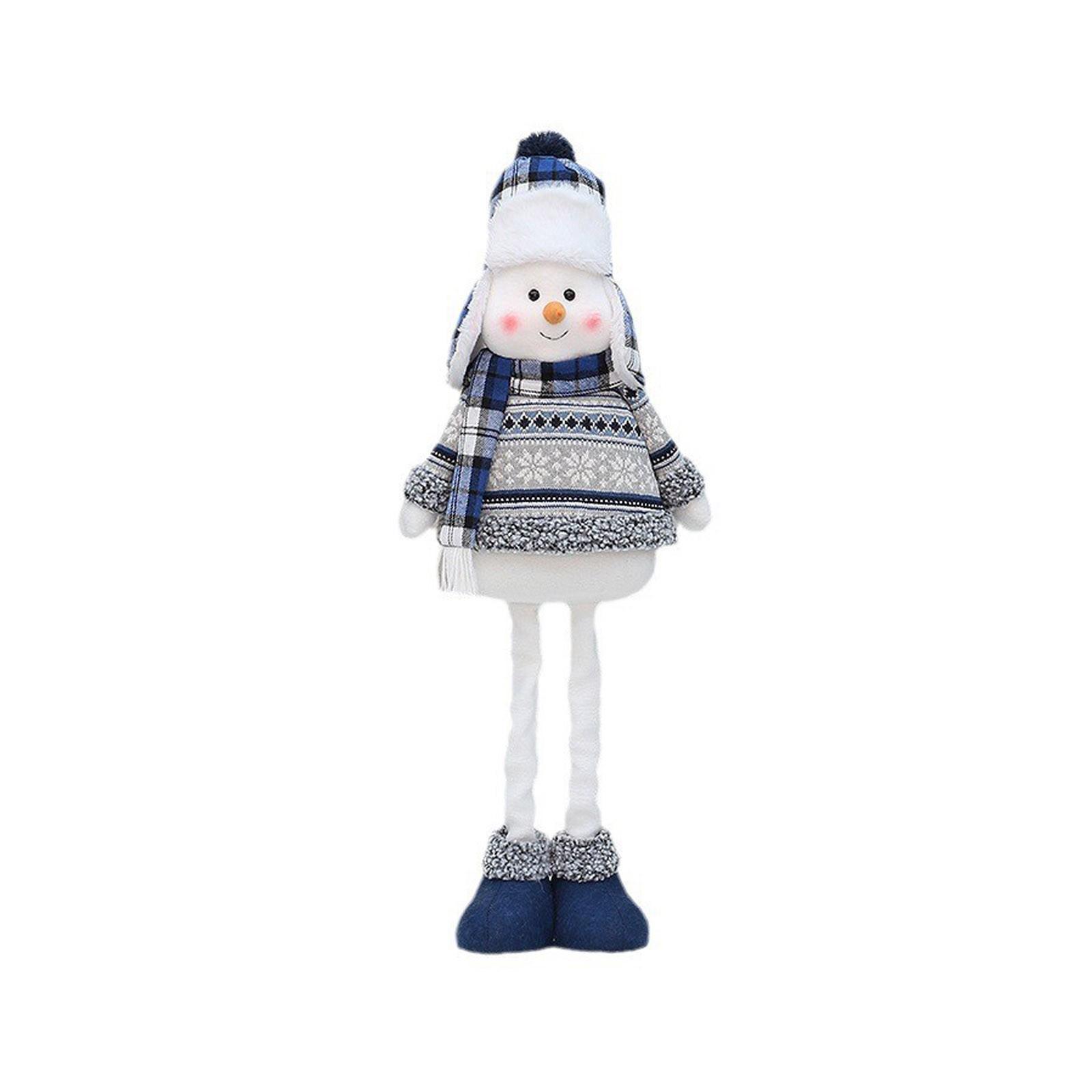 Weihnachtsdekoration, blau, ausziehbar, Schneemann-Puppe, Ornamente 75 von Joom DACH