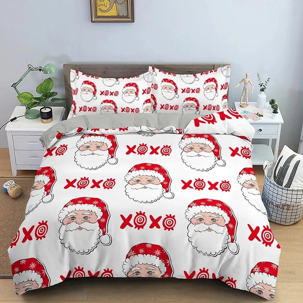 Weihnachtsdekoration Bettwäscheset Luxuriös Weich Bettbezug Set 3D Weihnachts-Druck Steppdecke Bezug King Queen Einzelgröße Heimtextil EU single(135x200cm) von Joom DACH