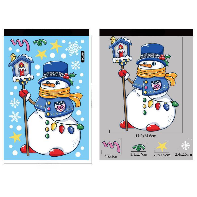 Weihnachtsdekoration Fensteraufkleber Cartoon Elch Weihnachtsmann Schneemann Weihnachtsspiegelaufkleber Frohe Weihnachten Aufkleber Neujahr 30*20cm von Joom DACH