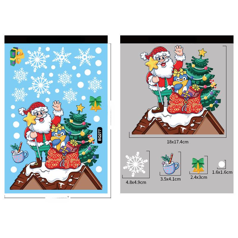 Weihnachtsdekoration Fensteraufkleber Cartoon Elch Weihnachtsmann Schneemann Weihnachtsspiegelaufkleber Frohe Weihnachten Aufkleber Neujahr 30*20cm von Joom DACH