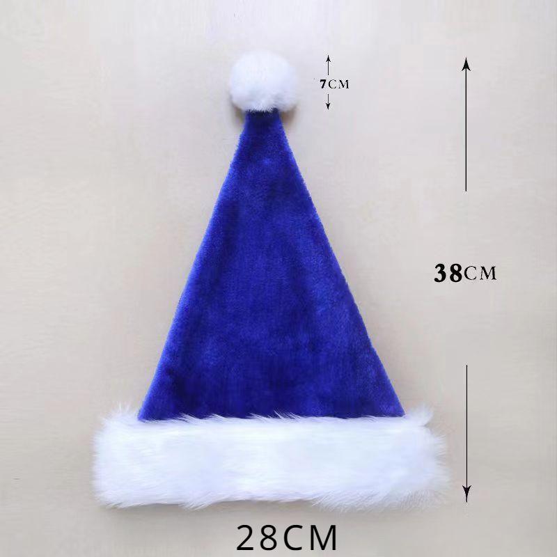 Weihnachtsdekoration für das neue Jahr 2024, Rot, Blau, Grün, Schwarz, für Erwachsene und Kinder, große, verdickte Plüsch-Weihnachtsmütze children blau von Joom DACH