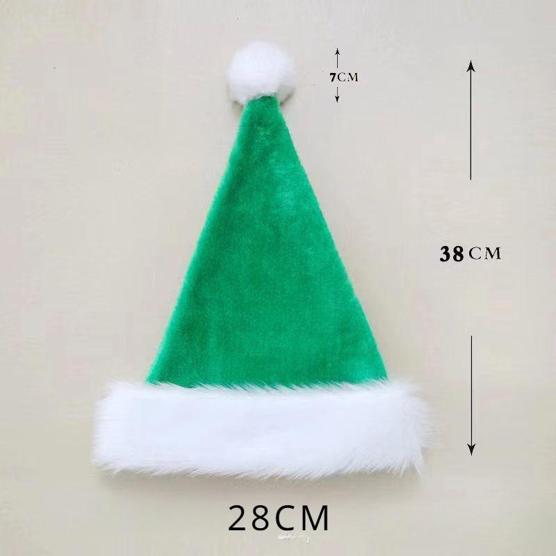 Weihnachtsdekoration für das neue Jahr 2024, Rot, Blau, Grün, Schwarz, für Erwachsene und Kinder, große, verdickte Plüsch-Weihnachtsmütze children grün von Joom DACH