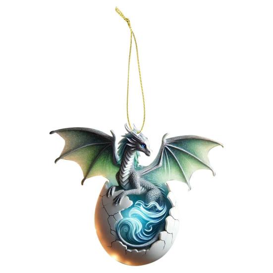 Weihnachtsdekoration mit Elementardrache, 2D-Drachenanhänger aus Acryl, für den Autoinnenraum, Baumschmuck zum Aufhängen, Geschenk für Drachenliebhaber E von Joom DACH