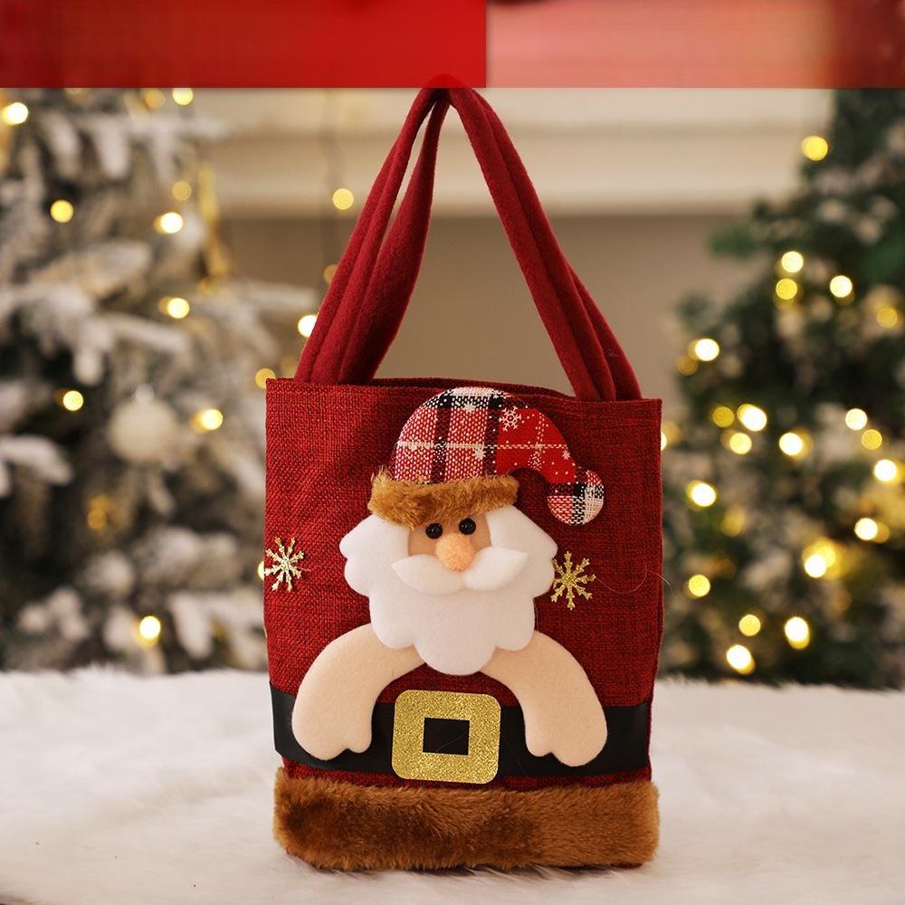 Weihnachtsdekorationen, Weihnachts-Stoffbeutel, Rucksack, gebürsteter Stoff, Geschenktüte, alter Mann, Schneemann, 2024, Neujahr, Geschenk, Süßigkeitentüte, Schneemann, Hirsch, Geschenktüte von Joom DACH