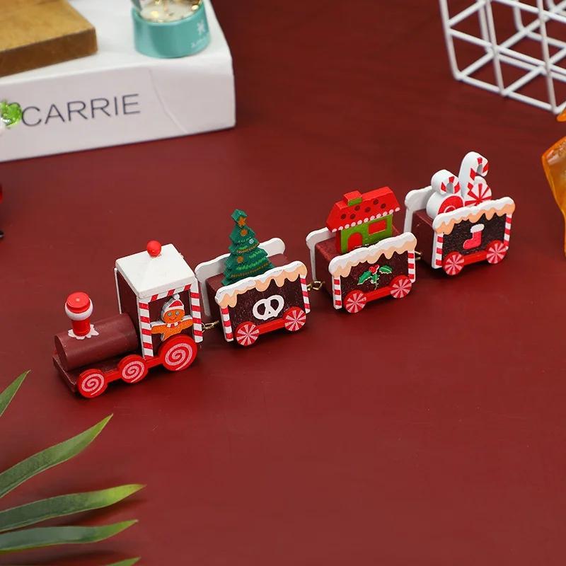 Weihnachtsdekorationen Holz Kleine Eisenbahn Kinder Kindergarten GeschenkEisenbahn Schreibtischdekoration Ornamente Weihnachten Kindergeschenke rot von Joom DACH