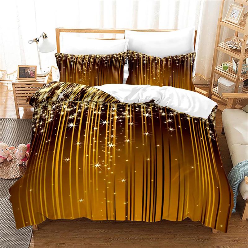 Weihnachtsfeiertags-Bettbezug-Set King-Size Rot Stern Schneeflocke Glockenmuster Feiertags-Bettwäsche-Set für Kinder Jungen Mädchen Zimmerdeko 135x200cm 3PCS von Joom DACH