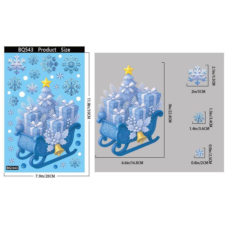Weihnachtsfensteraufkleber Winter Schneemann Weihnachtsmann Schneeflocke Elch Statische Aufkleber Glasornamente Frohe Weihnachten Deko von Joom DACH