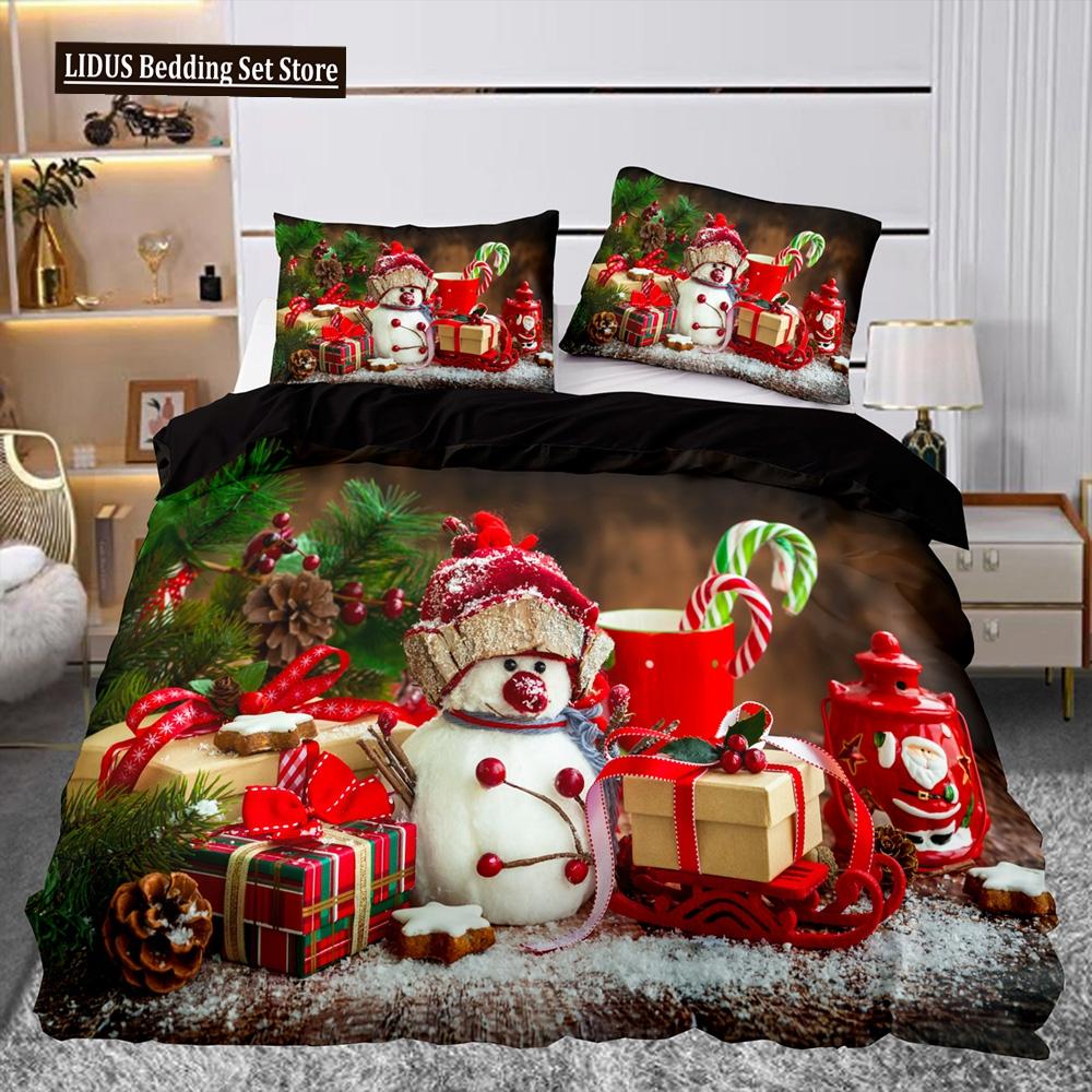 Weihnachtsgeschenk Muster Bettbezug Set Bettdeckenbezug Für Kinder Jungen Mädchen Teenager Polyester Bettwäsche Set King Size Mit Kissenbezügen EU single(135x200cm) von Joom DACH
