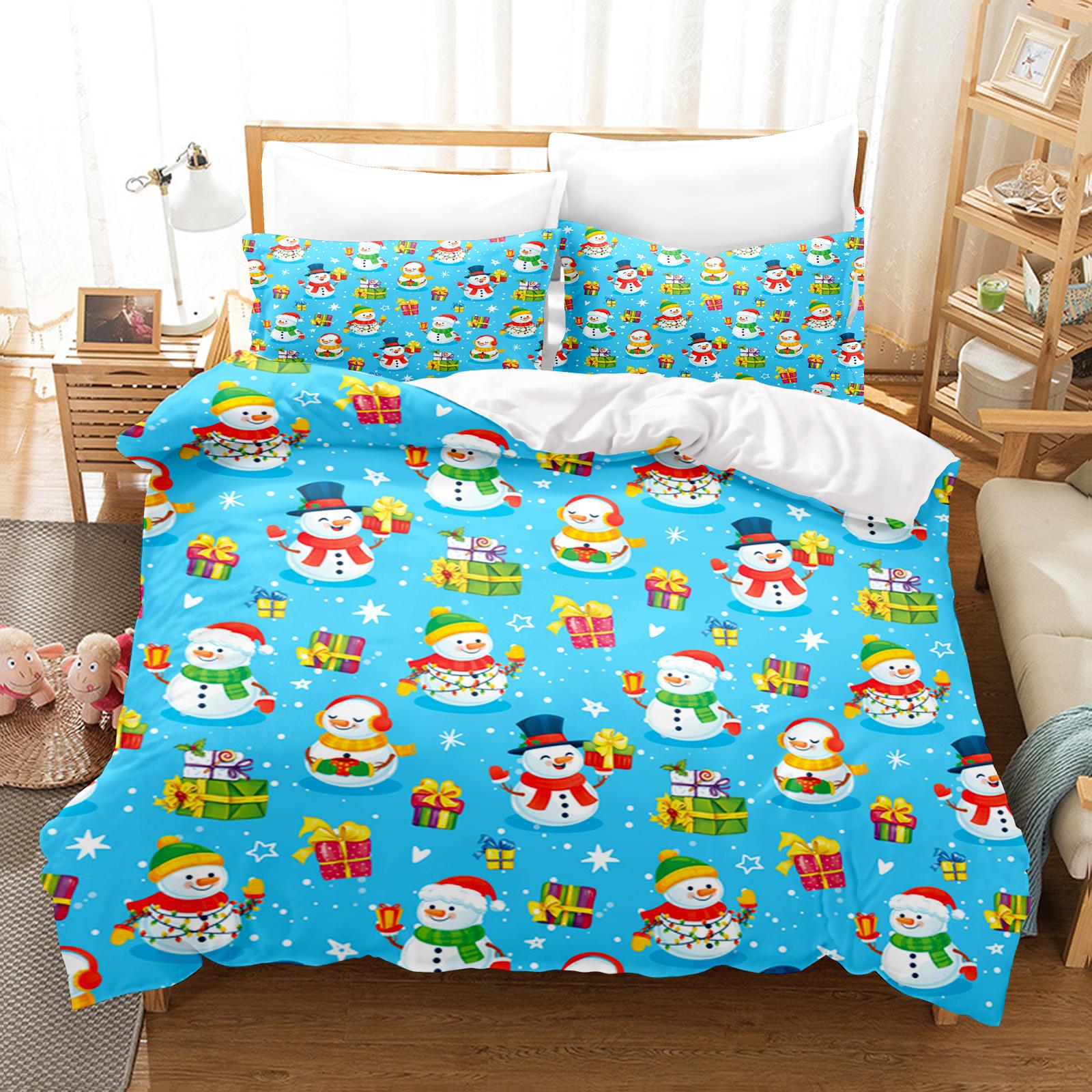 Weihnachtsgeschenke Bettbezug-Set Bettwäsche Bettdecken-Sets King Size 3D Kinderbettwäsche-Set 3-teilig Zuhause 135X200cm von Joom DACH