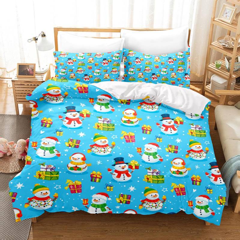 Weihnachtsgeschenke Bettbezug-Set Bettwäsche Bettdecken-Sets King Size 3D Kinderbettwäsche-Set 3-teilig Zuhause 135X200cm von Joom DACH