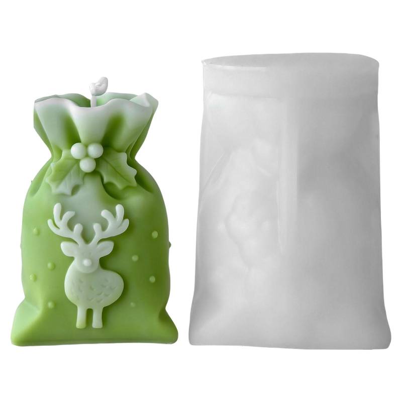 Weihnachtsgeschenktütenform Silikon-Kerzenform für Epoxidharzherstellung Kerze Seife Schokolade Weihnachten Heimdekoration 5321 von Joom DACH