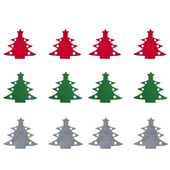 Weihnachtsgeschirrhalter Bestecktasche Weihnachtsbaum Bestecktaschen Abendessen Messer Gabel 12pcs bunt von Joom DACH