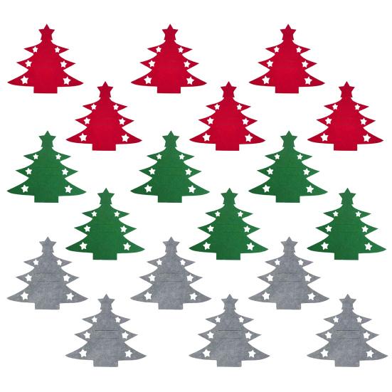 Weihnachtsgeschirrhalter Bestecktasche Weihnachtsbaum Bestecktaschen Abendessen Messer Gabel 24pcs bunt von Joom DACH