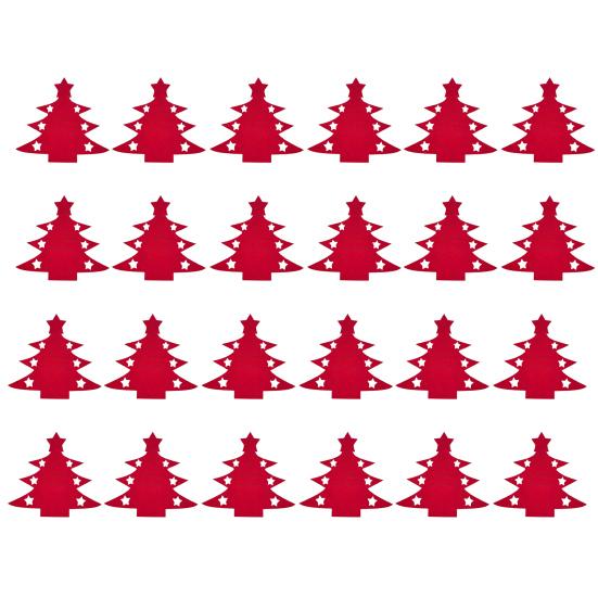 Weihnachtsgeschirrhalter Bestecktasche Weihnachtsbaum Bestecktaschen Abendessen Messer Gabel 24pcs rot von Joom DACH