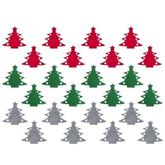 Weihnachtsgeschirrhalter Bestecktasche Weihnachtsbaum Bestecktaschen Abendessen Messer Gabel 24pcs bunt von Joom DACH