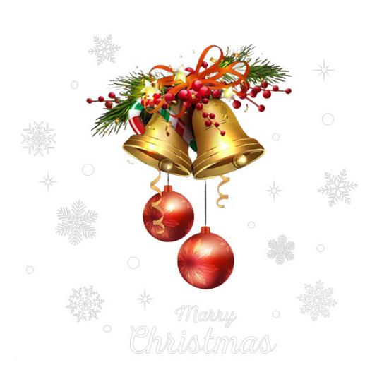 Weihnachtsglöckchen Fensteraufkleber Abnehmbar Wasserdicht PVC Winter Frohe Weihnachten Statischer Glasaufkleber Feiertags Party Dekoration Aufkleber Tinkle Bell von Joom DACH