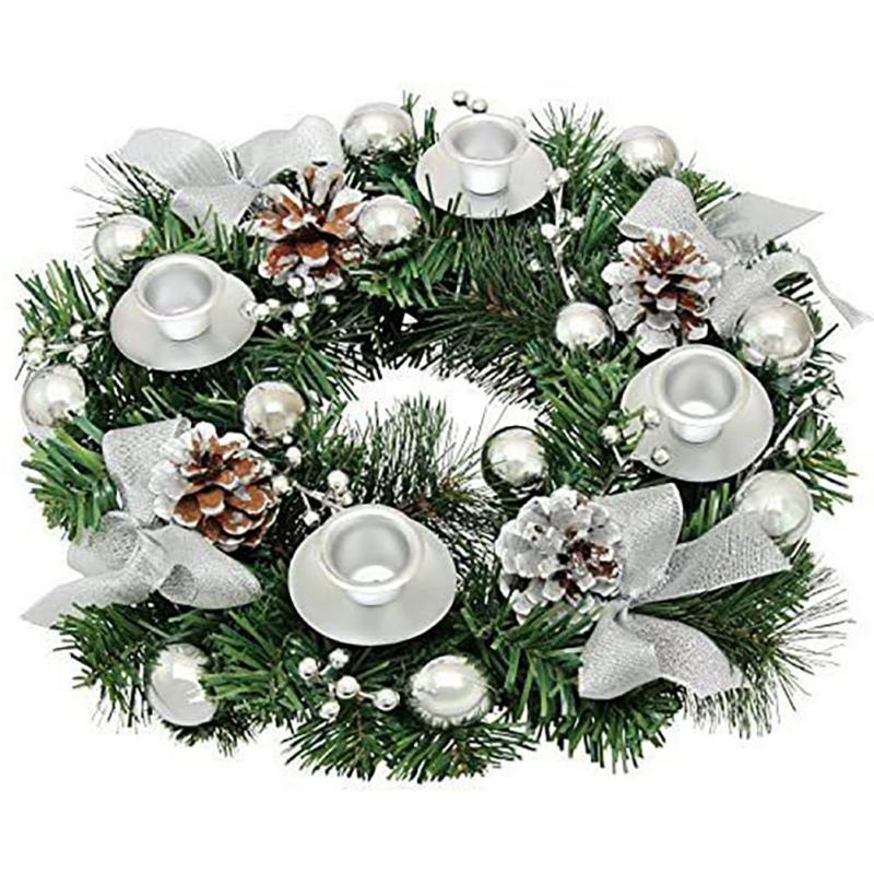 Weihnachtskerzenringe, Tafelaufsatz, Dekoration, Kerze, Kerzenhalter, Adventskranz für Hochzeit, Party, Neujahr, Weihnachtsschmuck, 30 cm 30cm von Joom DACH