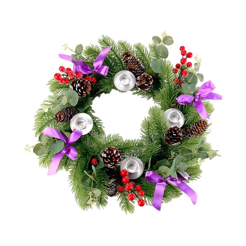 Weihnachtskerzenringe, Tafelaufsatz, Dekoration, Kerze, Kerzenhalter, Adventskranz für Hochzeit, Party, Neujahr, Weihnachtsschmuck, 30 cm 30cm von Joom DACH