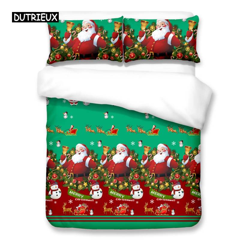 Weihnachtsmann Bettwäsche Set Bettbezug Set 3D Bettwäsche Digitaldruck Bettwäsche Queen Size Bettwäsche Sets Modisches Design EU single(135x200cm) von Joom DACH