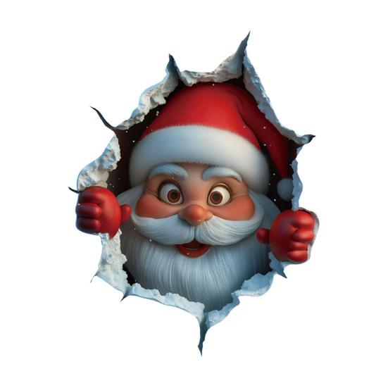 Weihnachtsmann Riss Wandaufkleber Weihnachten Selbstklebende Statische Haftfolien PVC Aufkleber für Autofenster Raum Wanddeko 1pc von Joom DACH