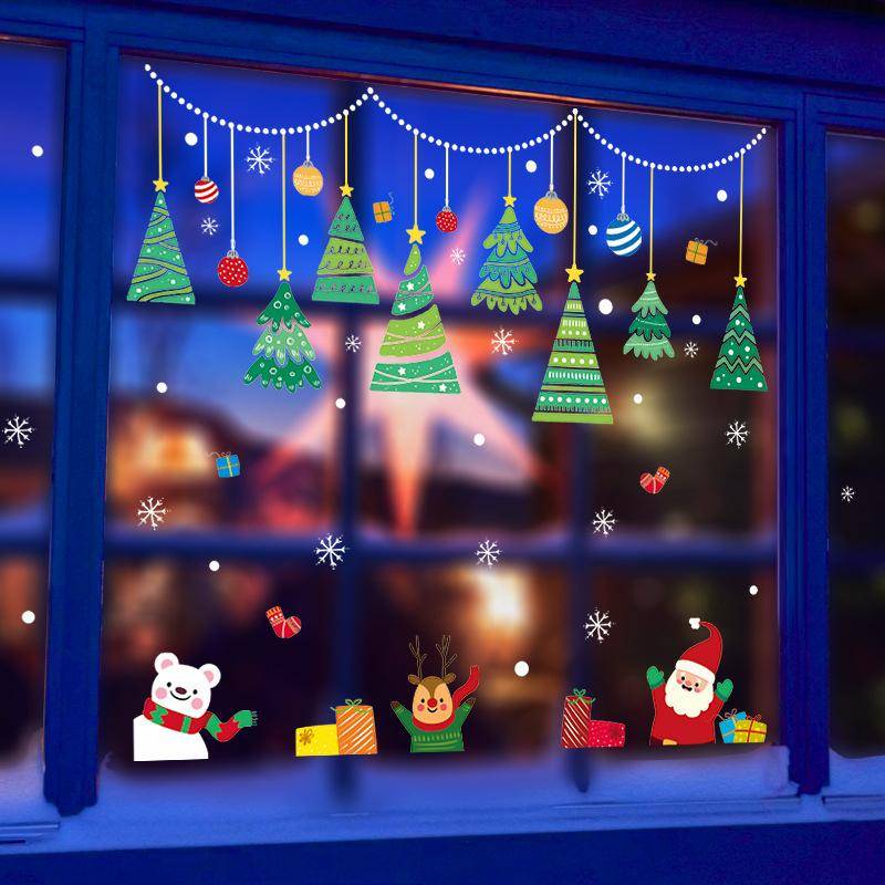 Weihnachtsmann-Wandfenster-Aufkleber, Weihnachtsdekoration für Zuhause, Weihnachtsschmuck, Weihnachten, Navidad, Geschenk, Neujahr 5 von Joom DACH