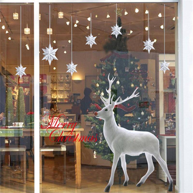 Weihnachtsmann-Wandfenster-Aufkleber, Weihnachtsdekoration für Zuhause, Weihnachtsschmuck, Weihnachten, Navidad, Geschenk, Neujahr 9 von Joom DACH