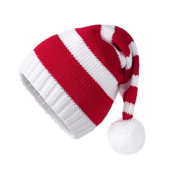 Weihnachtsmannmütze für Erwachsene Kinder Winter Strickmütze Weihnachts-Mütze Xmas Party Beanie Kid weiß/rot von Joom DACH