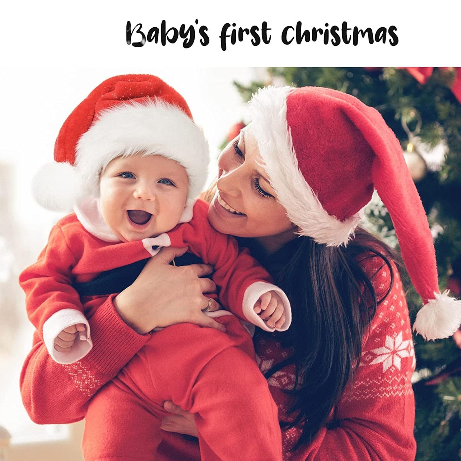Weihnachtsmütze für Babys, Weihnachtsmannmütze für Kleinkinder, Weihnachtsmütze für Neugeborene, geeignet für kleine Mädchen und Jungen an ihrem ersten Weihnachtsfest One Size rot von Joom DACH