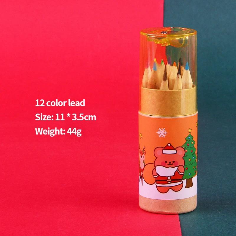 Weihnachtsset 12 Farben Holzfarbstift mit Spitzer Stifte für Kinder Zeichnen Malen Schreibwaren Schulkunstbedarf orange von Joom DACH
