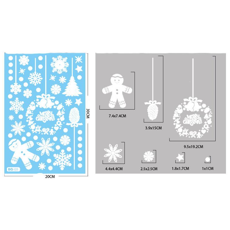 Weihnachtsspiegel-Aufkleber, Weihnachtsmann, Schneemann, Elch, Fensteraufkleber, Schneeflocke, Fensteraufkleber, Frohe Weihnachten, Frohes Neues Jahr 2025 von Joom DACH