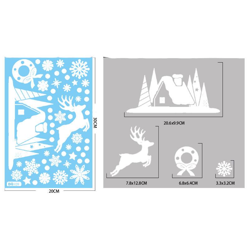 Weihnachtsspiegel-Aufkleber, Weihnachtsmann, Schneemann, Elch, Fensteraufkleber, Schneeflocke, Fensteraufkleber, Frohe Weihnachten, Frohes Neues Jahr 2025 von Joom DACH