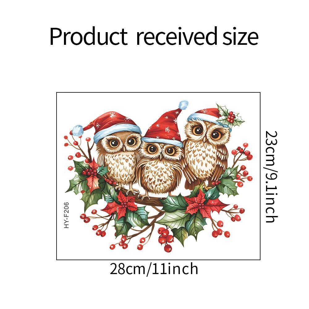 Weihnachtsspiegel-Aufkleber, Weihnachtsmann, Schneemann, Rentier, dekorativer elektrostatischer Glasaufkleber, Frohe Weihnachten, Dekoration für Zuhause von Joom DACH