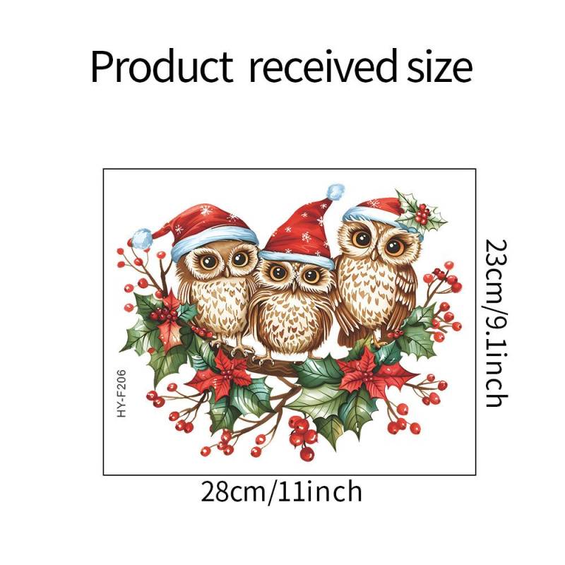 Weihnachtsspiegel-Aufkleber, Weihnachtsmann, Schneemann, Rentier, dekorativer elektrostatischer Glasaufkleber, Frohe Weihnachten, Dekoration für Zuhause von Joom DACH