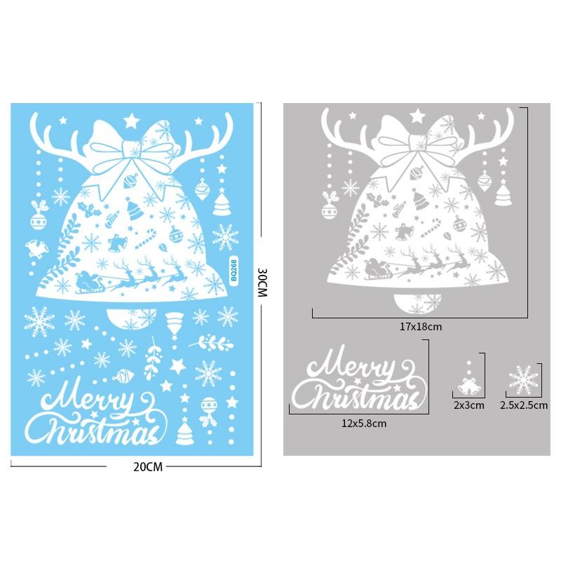 Weihnachtsspiegel-Aufkleber, Weihnachtsmann, Schneemann, Rentier, dekorativer elektrostatischer Glasaufkleber, Frohe Weihnachten, Dekoration für Zuhause von Joom DACH