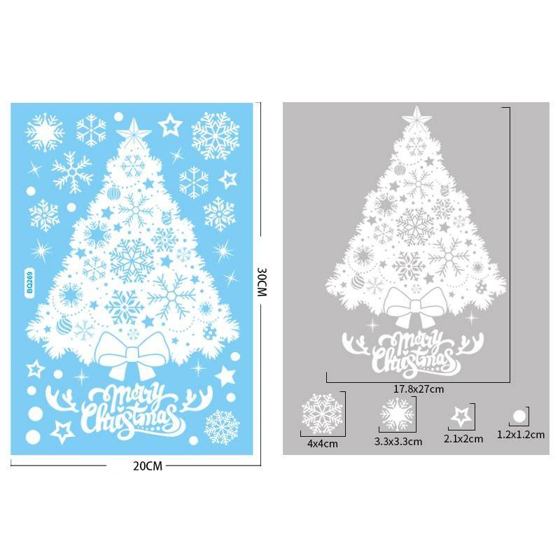 Weihnachtsspiegel-Aufkleber, Weihnachtsmann, Schneemann, Rentier, dekorativer elektrostatischer Glasaufkleber, Frohe Weihnachten, Dekoration für Zuhause von Joom DACH