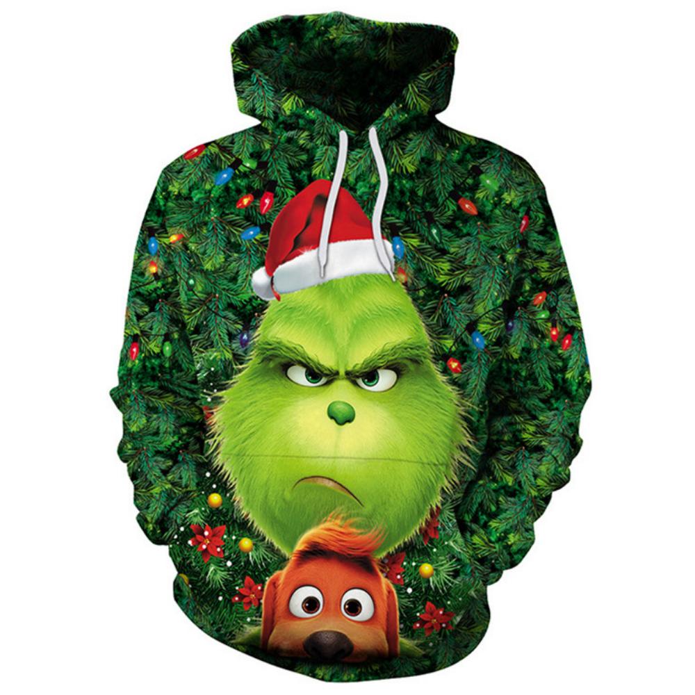 Weihnachtsthema Niedliche Cartoonfigur Hoodies Für Damen Herbst Winter Täglich Lässig Langarm Kapuzenoberteile Harajuku Y2K Pullover 2XL von Joom DACH