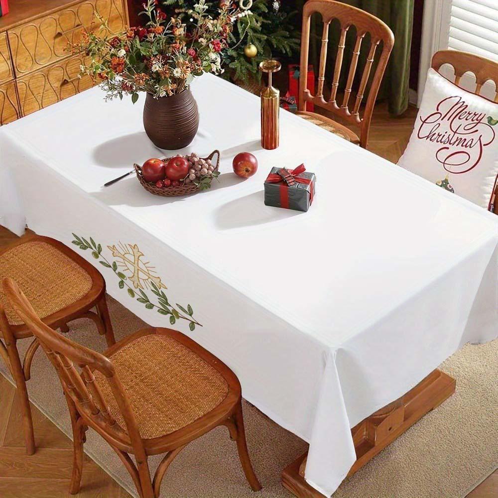 Weihnachtstischdecke Digitaldruck - Winter Schneemann Rentier Weihnachtsbaum Esstisch Festival Deko Tischdecke 150 * 220cm von Joom DACH