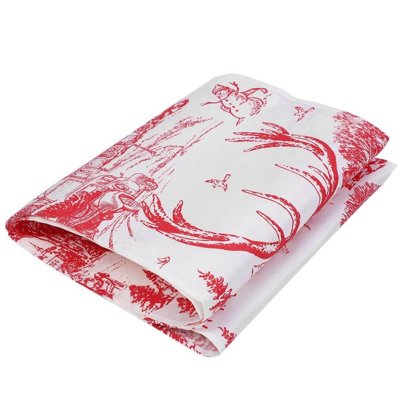 Weihnachtstischläufer, rotes Hirschmuster, Stoffdruck, Schreibtischdekoration, Tischdecke von Joom DACH